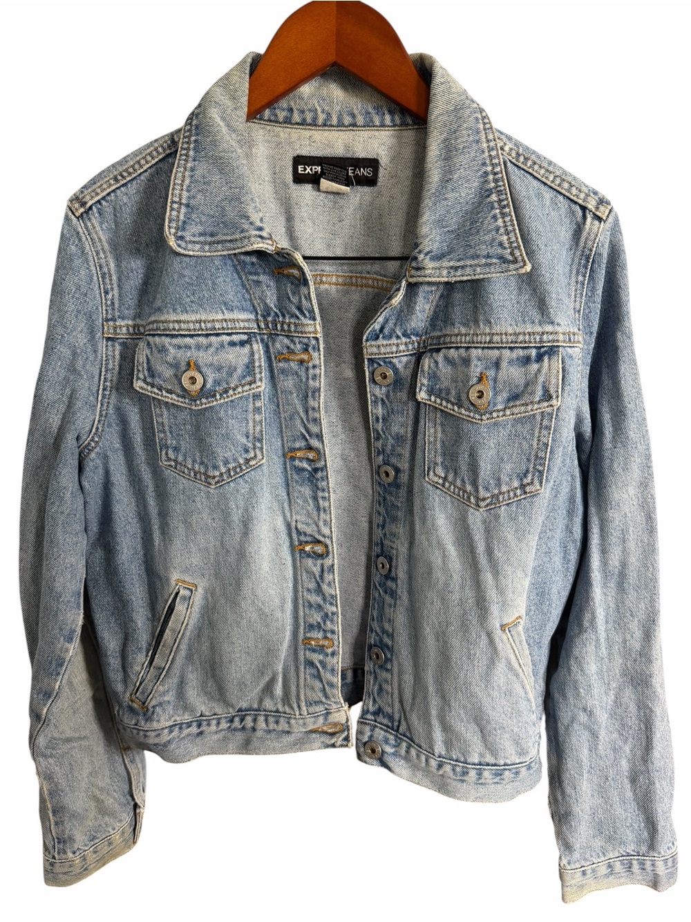 Vtg Express Light Blue Denim Jacket for Women - Picture 2 of 8